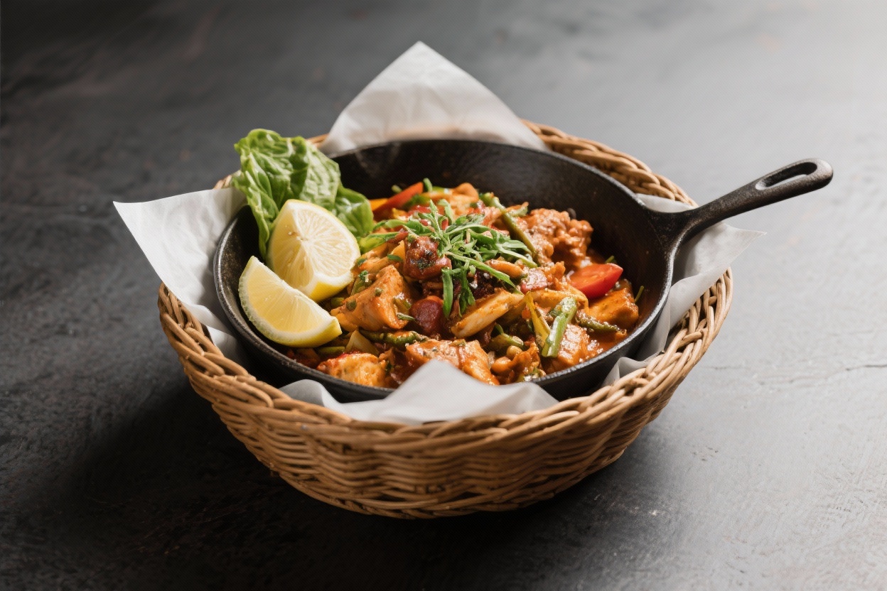 One basket meals with few ingredients - Everything cooks together, you use fewer dishes, and you still end up with something hearty and flav