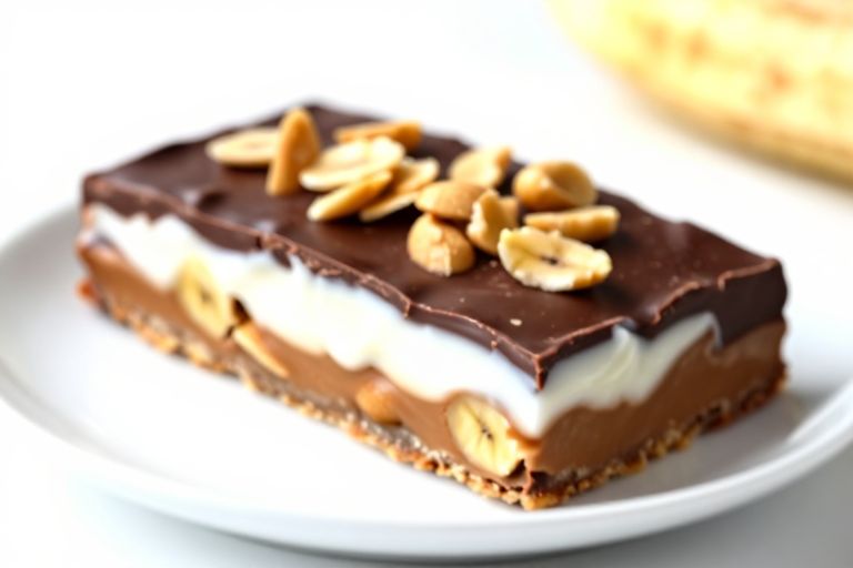 Popular healthy desserts recipes on pinterest - It’s a freezer-friendly Chocolate Peanut Butter Banana Bark with Greek yogurt and crunchy add-ins
